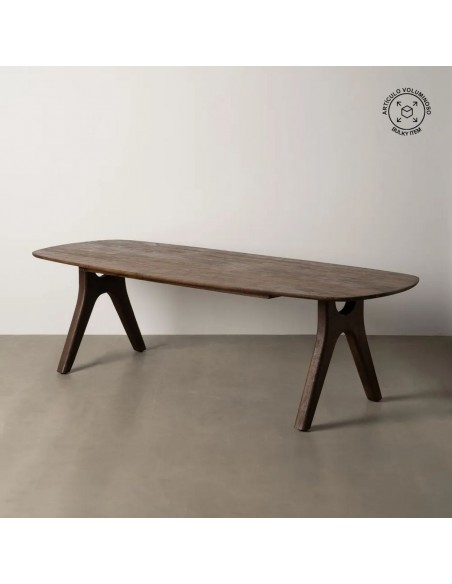Mesa colonial oval Mailen 260 x 100, madeira de manga escura