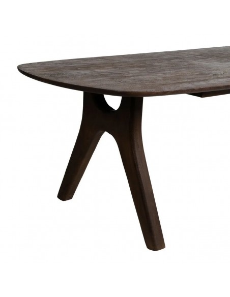 Mesa colonial oval Mailen 260 x 100, madeira de manga escura