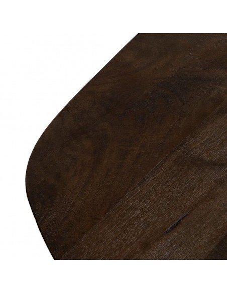 Mesa colonial ovalada MAILEN 260 x 100, madera de mango oscuro