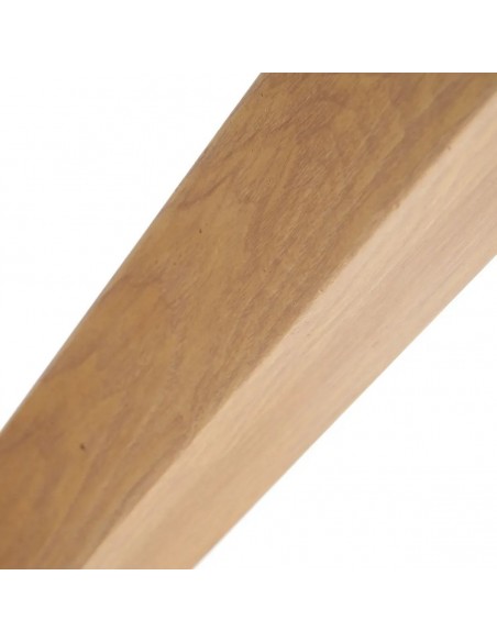 Mesa redonda de cristal Argo 120, patas de acero efecto madera.