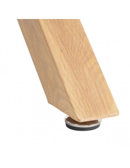 Mesa redonda de cristal Argo 120, patas de acero efecto madera.