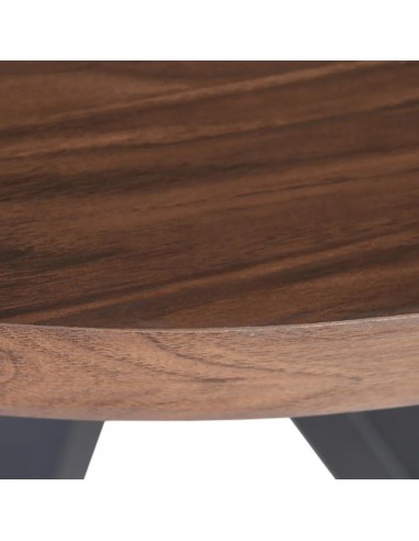 Mesa redonda madera Argo 90, MDF Nogal y metal...