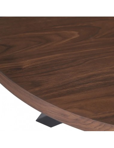 Mesa redonda madera Argo 90, MDF Nogal y metal...