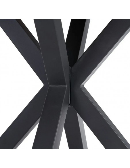 Mesa redonda madera Argo 90, MDF Nogal y metal negro.