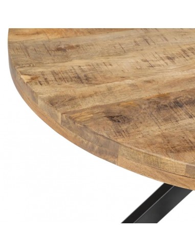 Mesa redonda madera mango Argo 120, pies metal...