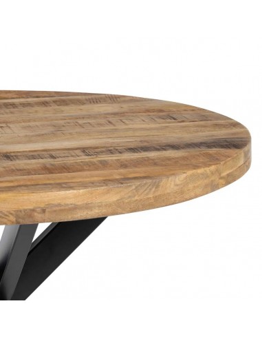 Mesa redonda madera mango Argo 120, pies metal...