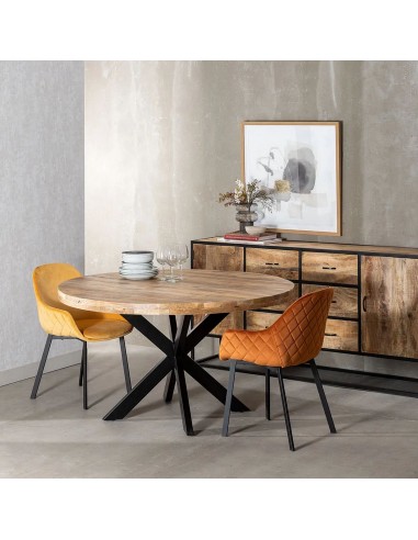 Mesa redonda Argo de 140 em madeira de manga e...