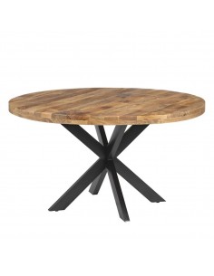 Mesa redonda Argo 140 madera de mango y patas de metal...