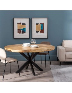 Mesa redonda Argo 150 en madera de mango y patas de metal... 2