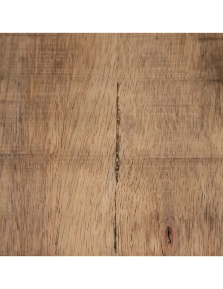 Mesa cuadrada Argo 130, madera de mango y metal negro.