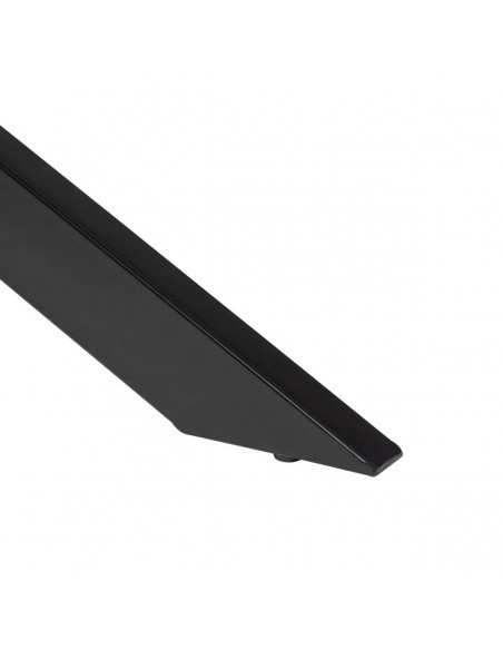 Mesa design Argot de 180x 90, madeira de manga natural e pés de metal preto.