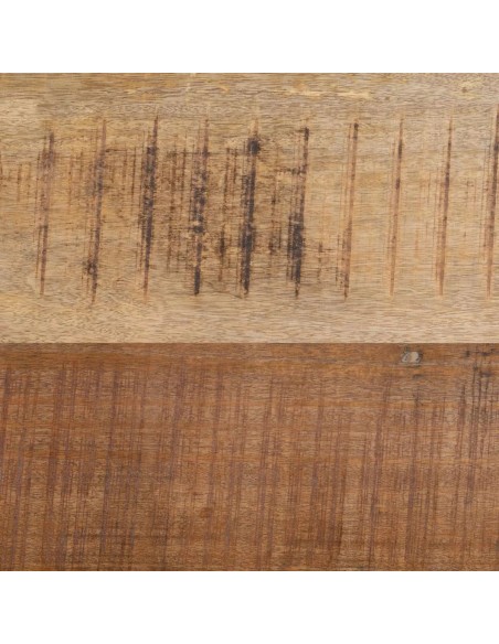 Mesa diseño Argot 240 x 100, madera de mango natural y patas de metal negro.