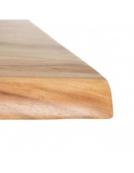 Mesa diseño Argo 160 x 90, madera de acacia natural y patas de metal negro.