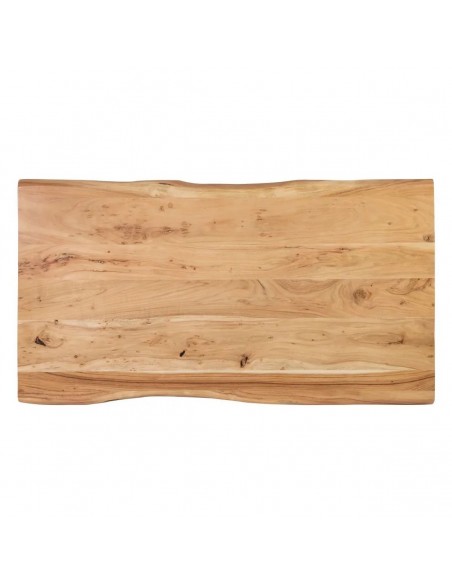 Mesa design Argo de 160 x 90, madeira de acacia natural e pés de metal preto.