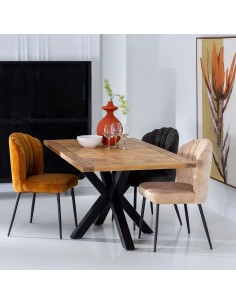 Mesa vintage Argo 160 x 90, madera de mango envejecida y... 2