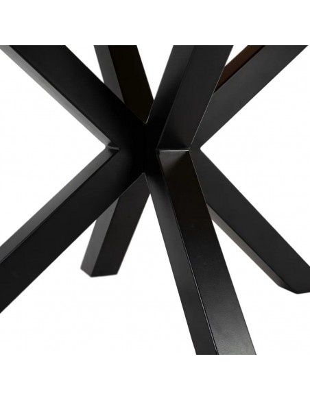 Mesa vintage Argo 160 x 90, madera de mango envejecida y patas de metal negro.