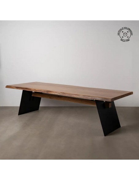 Mesa ALAIA para 10 pessoas, 300 x 100, madeira de acácia e pés em aço preto