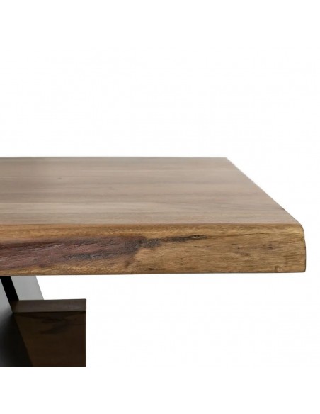 Mesa 10 personas ALAIA 300 x 100, madera de acacia y pies de acero negro