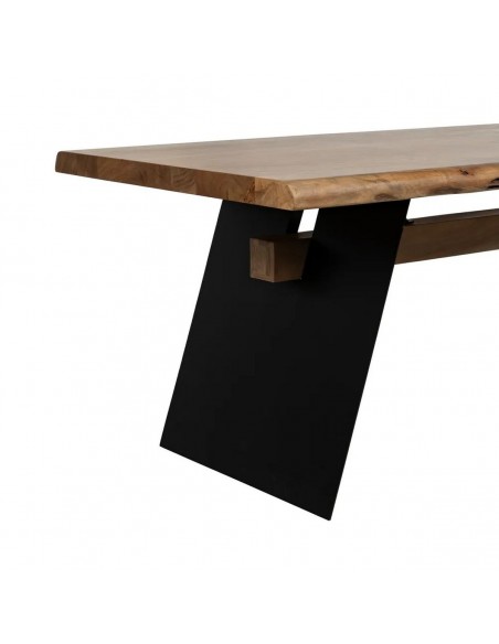 Mesa 10 personas ALAIA 300 x 100, madera de acacia y pies de acero negro