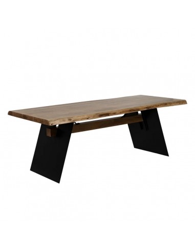Mesa familiar ALAIA 220 x 100 de madera maciza y acero negro