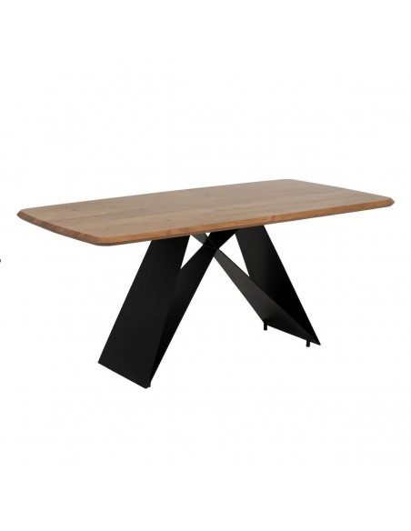 Mesa NEALY 170 x 90, madera de acacia y pies de metal negro
