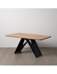Mesa NEALY 170 x 90, madera de acacia y pies de metal negro 2