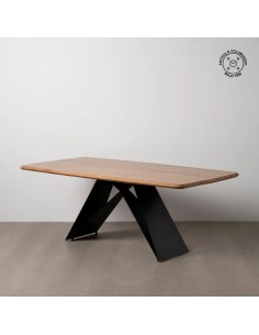 Mesa NEALY 200 x 100 de madera de acacia y patas de metal 2