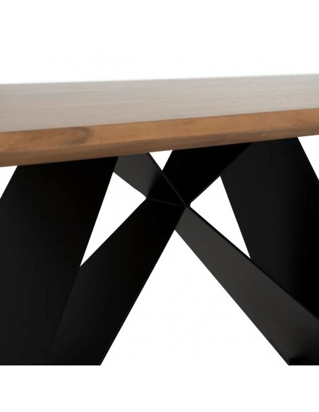 Mesa NEALY 200 x 100 de madera de acacia y patas de metal