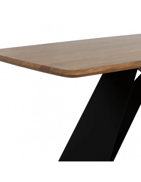 Mesa NEALY 200 x 100 em madeira de acácia e pés de metal