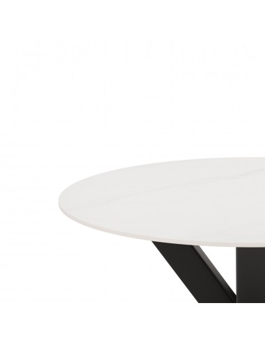 Mesa redonda porcelánico blanco Argo 100, pies...