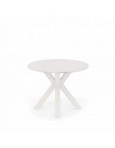 Mesa redonda Argo de porcelânico branco de 100,...