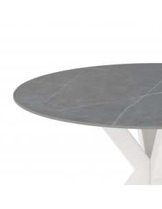 Mesa redonda Argo de porcelânico gris de 100, pés de... 2