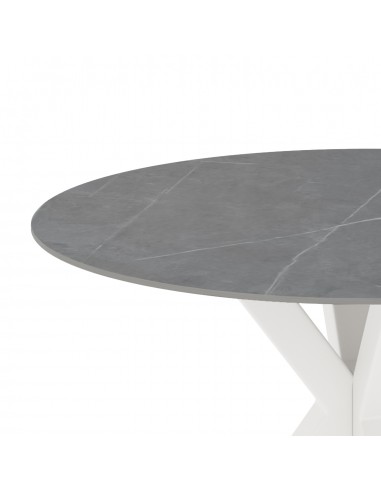 Mesa redonda porcelánico gris Argo 100, pies...