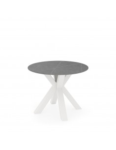 Mesa redonda Argo de porcelânico gris de 100, pés de...