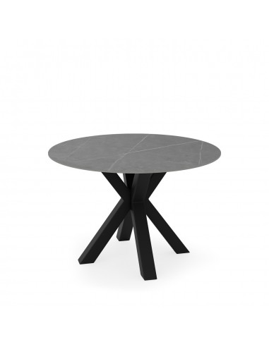 Mesa redonda porcelánico gris Argo 120, pies...