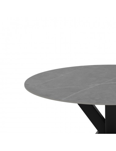 Mesa redonda porcelánico gris Argo 120, pies...