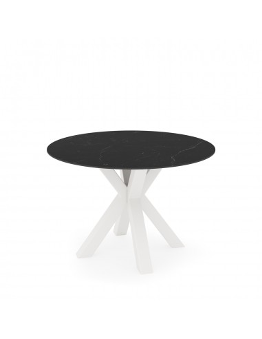 Mesa redonda Argo de porcelânico preto de 120...