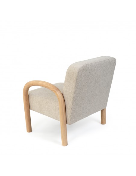 Butaca JAPANDI DOROTHY de madera natural y tejido beige