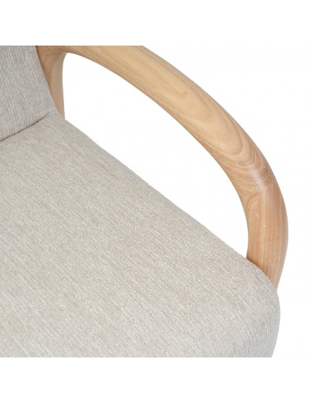 Butaca JAPANDI DOROTHY de madera natural y tejido beige