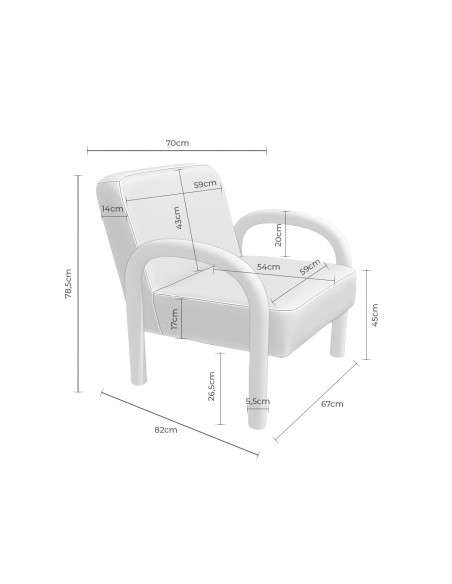 Butaca JAPANDI DOROTHY de madera natural y tejido beige