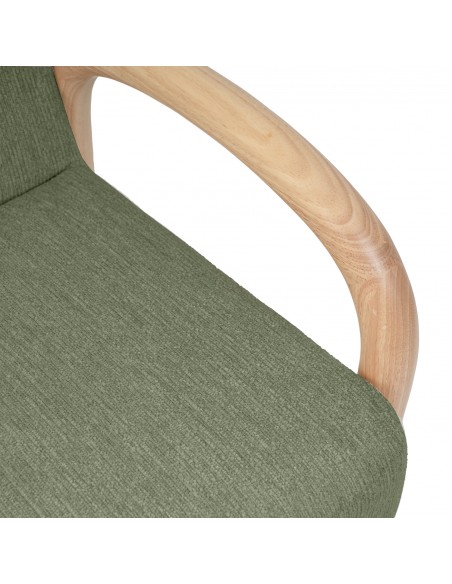 Butaca JAPANDI DOROTHY de madera natural y tejido verde