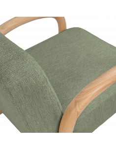 Butaca JAPANDI DOROTHY de madera natural y tejido verde 2