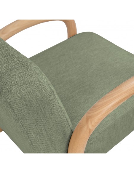 Butaca JAPANDI DOROTHY de madera natural y tejido verde