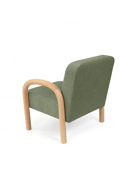 Butaca JAPANDI DOROTHY de madera natural y tejido verde
