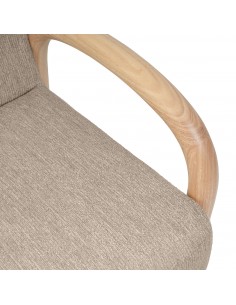 Butaca JAPANDI DOROTHY de madera natural y tejido taupe 2