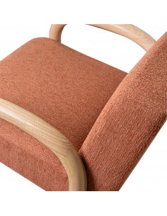 Butaca JAPANDI DOROTHY de madera natural y tejido terracota 2