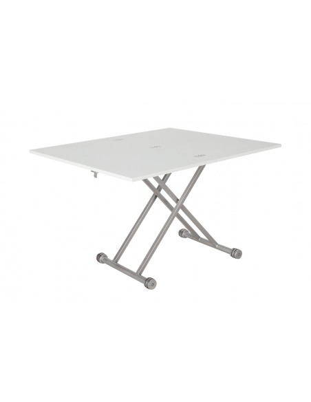 Mesa de centro elevable y extensible Divina, MDF roble y metal negro