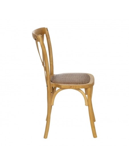 Cadeira rústica Thonet Aspas, assento em madeira natural e ratã