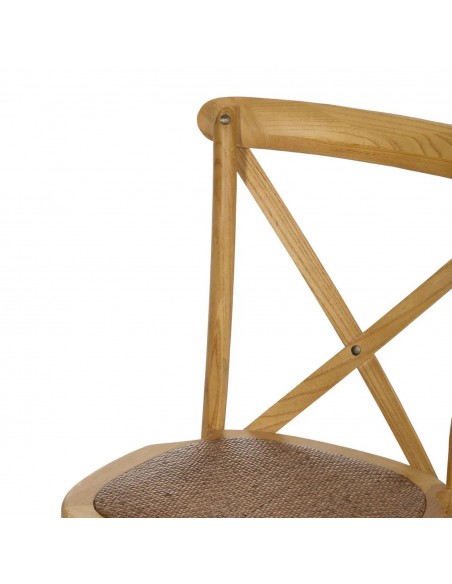Cadeira rústica Thonet Aspas, assento em madeira natural e ratã
