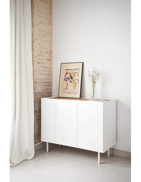 TEULAT APARADOR ARISTA 110x40, gavetas Interiores lacadas a branco. TEULAT APARADOR ARISTA 110x40, gavetas Interiores lacadas a branco.